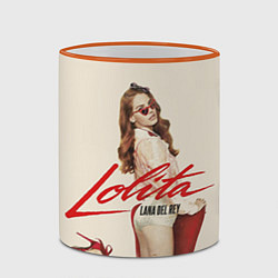 Кружка 3D Lana Del Rey: Lolita, цвет: 3D-оранжевый кант — фото 2