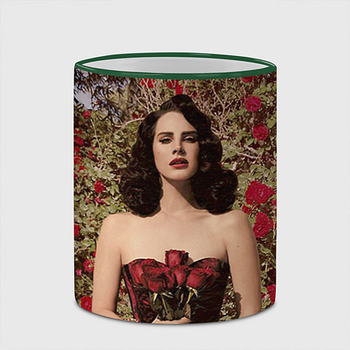 Кружка цветная Lana Del Rey: Roses / 3D-Зеленый кант – фото 2