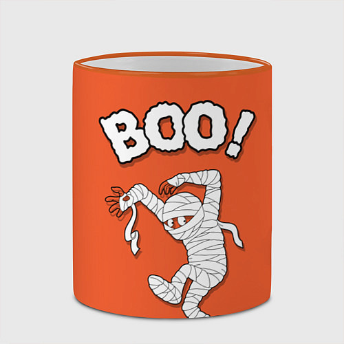 Кружка цветная Boo! / 3D-Оранжевый кант – фото 2