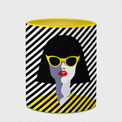 Кружка 3D Pop art girl, цвет: 3D-белый + желтый — фото 2