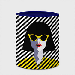 Кружка 3D Pop art girl, цвет: 3D-белый + синий — фото 2