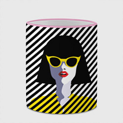Кружка 3D Pop art girl, цвет: 3D-розовый кант — фото 2