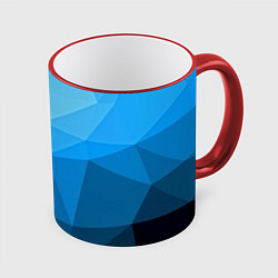 Кружка 3D Geometric blue, цвет: 3D-красный кант