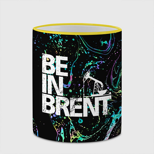 Кружка цветная Be in brent / 3D-Желтый кант – фото 2