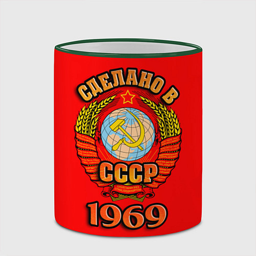 Кружка цветная Сделано в 1969 СССР / 3D-Зеленый кант – фото 2