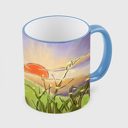 Кружка 3D Тетрадь дружбы Нацумэ, цвет: 3D-небесно-голубой кант