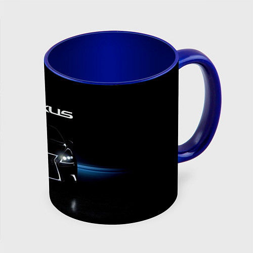 Кружка цветная Lexus / 3D-Белый + синий – фото 1