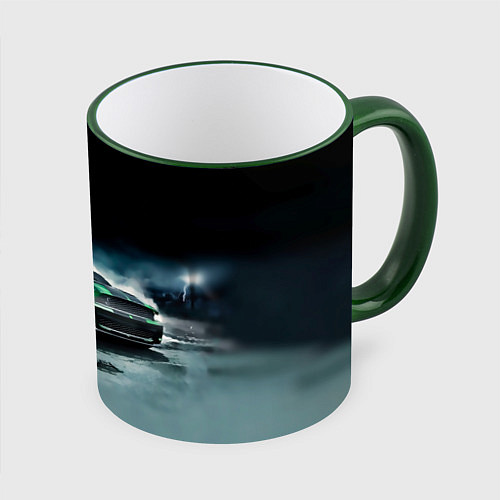 Кружка цветная Призрачный Ford Mustang / 3D-Зеленый кант – фото 1