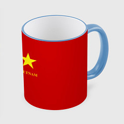 Кружка 3D СССР и Вьетнам, цвет: 3D-небесно-голубой кант