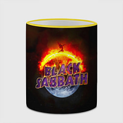 Кружка 3D Black Sabbath земля в огне, цвет: 3D-желтый кант — фото 2