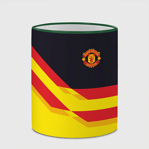 Кружка цветная Manchester United / 3D-Зеленый кант – фото 2