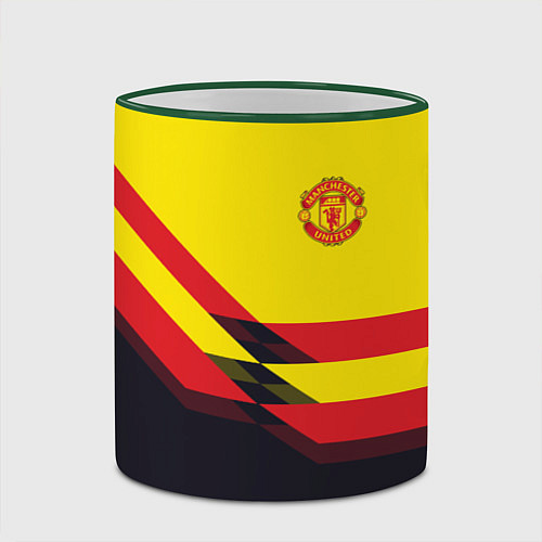 Кружка цветная Man United FC: Yellow style / 3D-Зеленый кант – фото 2