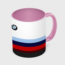 Кружка 3D BMW M SPORT, цвет: 3D-белый + розовый
