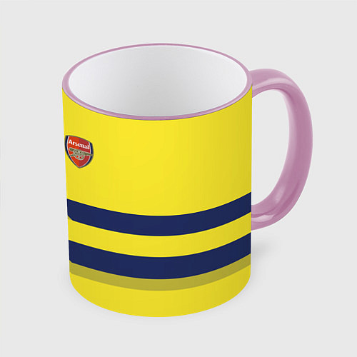 Кружка цветная Arsenal FC: Yellow style / 3D-Розовый кант – фото 1