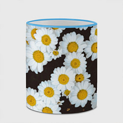 Кружка 3D Аромашки, цвет: 3D-небесно-голубой кант — фото 2