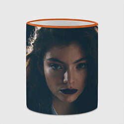 Кружка 3D Lorde: Black lips, цвет: 3D-оранжевый кант — фото 2