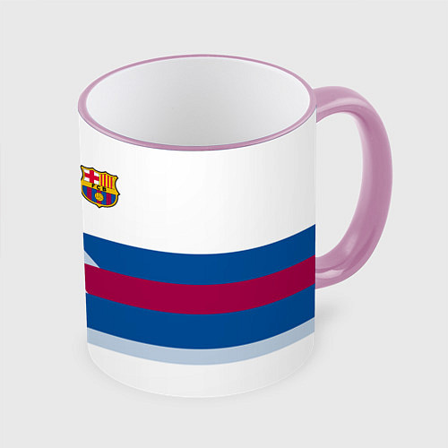 Кружка цветная FC Barcelona / 3D-Розовый кант – фото 1