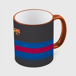 Кружка 3D Barcelona FC: Dark style, цвет: 3D-оранжевый кант