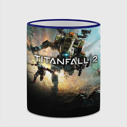 Кружка цветная Titanfall Battle / 3D-Синий кант – фото 2