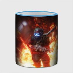 Кружка 3D Titanfall fighter runs, цвет: 3D-небесно-голубой кант — фото 2