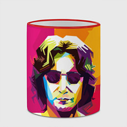 Кружка 3D Джон Леннон: фан-арт, цвет: 3D-красный кант — фото 2