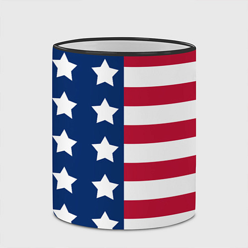 Кружка цветная USA Flag / 3D-Черный кант – фото 2