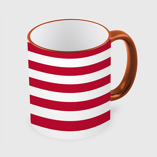 Кружка цветная USA Flag / 3D-Оранжевый кант – фото 1