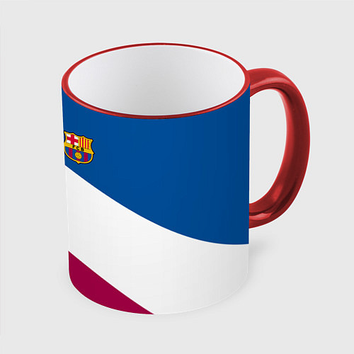 Кружка цветная FC Barcelona 2018 / 3D-Красный кант – фото 1