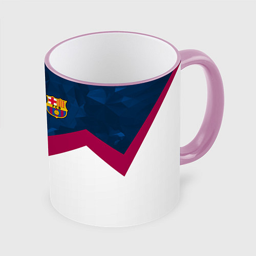 Кружка цветная Barcelona FC: Sport / 3D-Розовый кант – фото 1