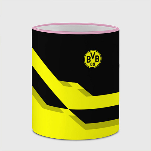 Кружка цветная BVB FC: Yellow style / 3D-Розовый кант – фото 2