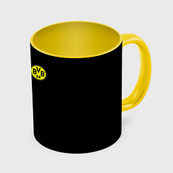 Кружка 3D BVB FC: Black style, цвет: 3D-белый + желтый