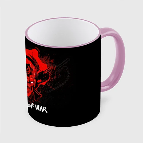 Кружка цветная Gears of War: Red Skull / 3D-Розовый кант – фото 1