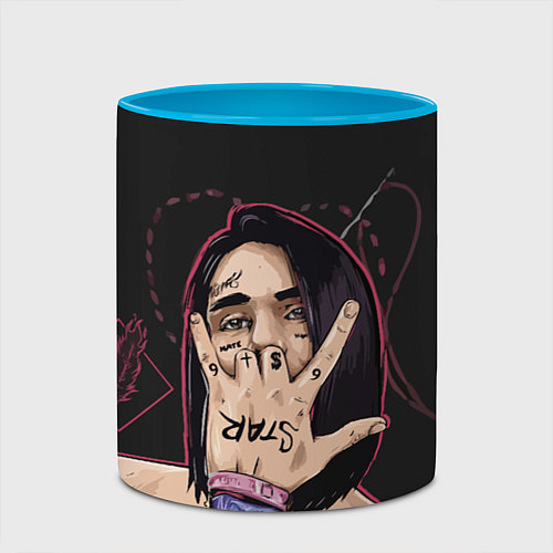 Кружка цветная Face Star / 3D-Белый + небесно-голубой – фото 2