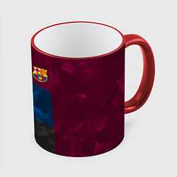 Кружка 3D FC Barcelona: Dark polygons, цвет: 3D-красный кант