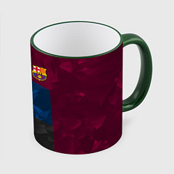 Кружка 3D FC Barcelona: Dark polygons, цвет: 3D-зеленый кант