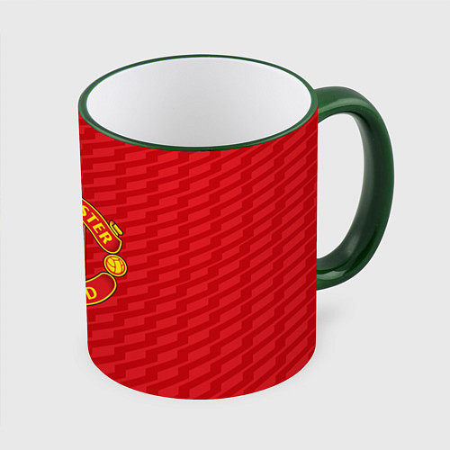 Кружка цветная FC Manchester United: Creative / 3D-Зеленый кант – фото 1