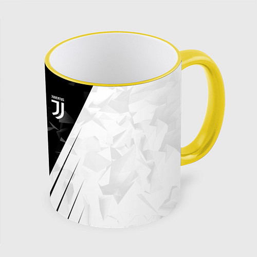 Кружка цветная FC Juventus: Abstract / 3D-Желтый кант – фото 1