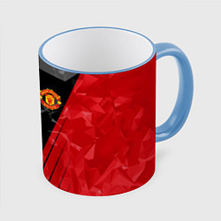 Кружка 3D FC Manchester United: Abstract, цвет: 3D-небесно-голубой кант