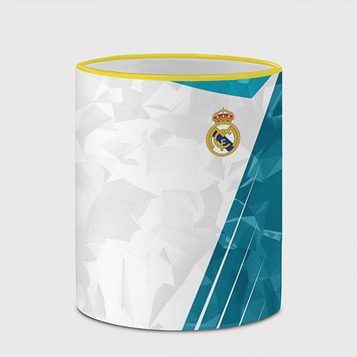 Кружка цветная FC Real Madrid: Abstract / 3D-Желтый кант – фото 2