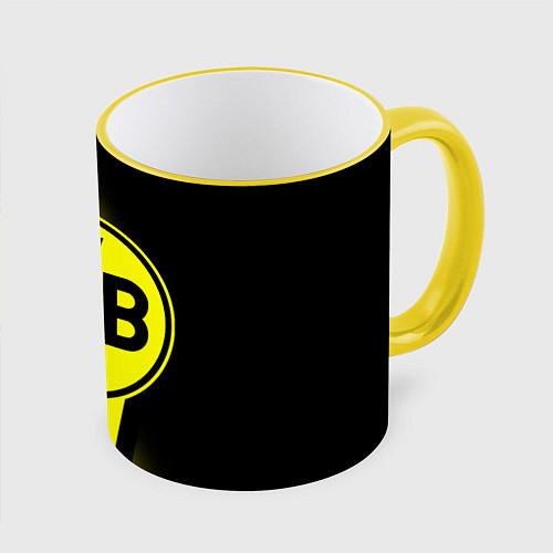 Кружка цветная FC Borussia Dortmund: Storm / 3D-Желтый кант – фото 1