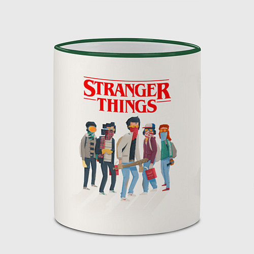 Кружка цветная Stranger Things Friends / 3D-Зеленый кант – фото 2