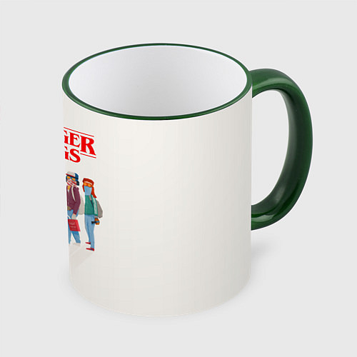 Кружка цветная Stranger Things Friends / 3D-Зеленый кант – фото 1
