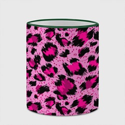 Кружка 3D Розовый леопард, цвет: 3D-зеленый кант — фото 2