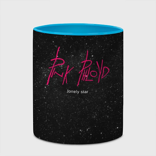 Кружка цветная Pink Phloyd: Lonely star / 3D-Белый + небесно-голубой – фото 2