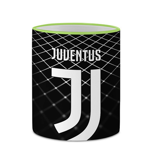 Кружка цветная FC Juventus: Black Lines / 3D-Светло-зеленый кант – фото 2