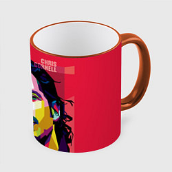 Кружка 3D Chris Cornell Art, цвет: 3D-оранжевый кант