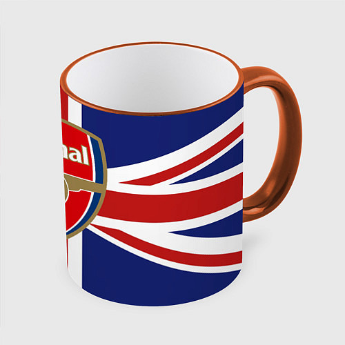 Кружка цветная FC Arsenal: England / 3D-Оранжевый кант – фото 1