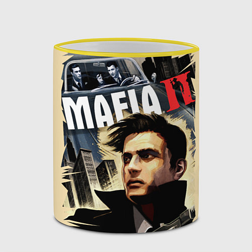 Кружка цветная MAFIA II / 3D-Желтый кант – фото 2