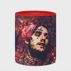 Кружка 3D Lil Peep: Cry baby, цвет: 3D-белый + красный — фото 2