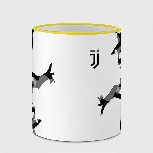 Кружка цветная FC Juventus: White Original / 3D-Желтый кант – фото 2